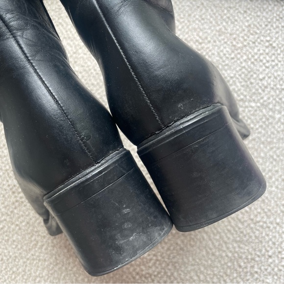 Pajar Shearling Leather with Sherpa Black Brown Winter Boots Heels Size 38 / 7.5 - Picture 6 of 9